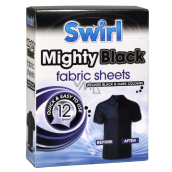 Swirl Mighty Black Black linen napkins for washing machine 12 pieces