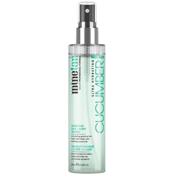 MineTan Cucumber Hydrating Face & Body Mist moisturizing spray for gradual tan 200 ml