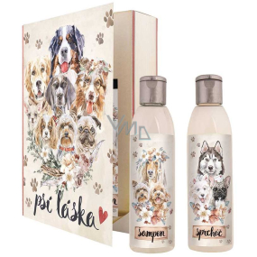 Bohemia Gifts Dog love shower gel 200 ml + hair shampoo 200 ml, book cosmetic set