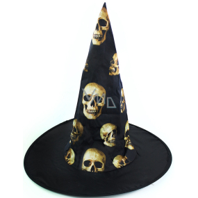 Rappa Halloween Witch Hat with skulls 35 cm