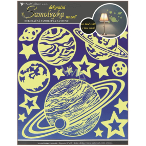 Glow-in-the-dark wall sticker Planets 32 x 31 cm