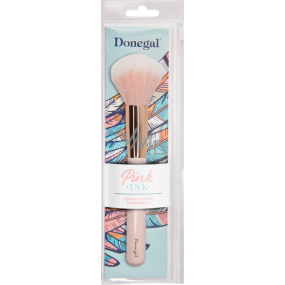Donegal Pink Ink cosmetic brush with synthetic velvet bristles for powder 18,5 cm
