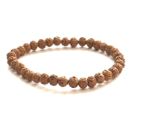 Rudraksha elastic bracelet made of natural seed, ball 6 mm / 16 - 17 cm