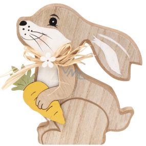 Wooden rabbit with carrot 14 cm