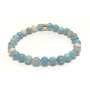 Larimar bracelet elastic natural stone, ball 6 mm / 16 - 17 cm, stone of mythical Atlantis