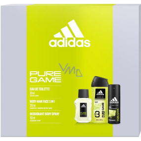 Adidas Pure Game eau de toilette 50 ml + deodorant spray 150 ml + shower gel 250 ml, gift set for men