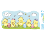 Arch Sticker, window film without adhesive Merry Chickens Easter 35 x 16 cm