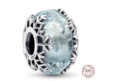Charm Sterling silver 925 Winter blue snowflake bead bracelet Christmas