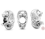 Charm Sterling silver 925 Merlion symbol Syngapuru, travel bracelet bead