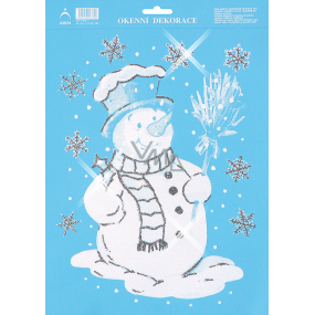 Arch Christmas sticker, window film without adhesive Snowman 35 x 25 cm