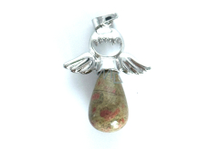 Unakit Angel pendant natural stone 4,2 x 3 cm, stone of personal growth and visions