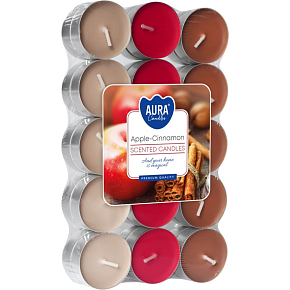 Bispol scented tea lights apple & cinnamon 30 pcs
