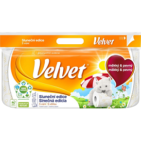 Velvet 3-ply toilet paper Sun Edition, roll 18.3 m, 8 rolls