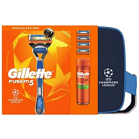 Gillette Fusion Gift Set, Razor, 4 Replacement Blades, Shaving Gel 200 ml