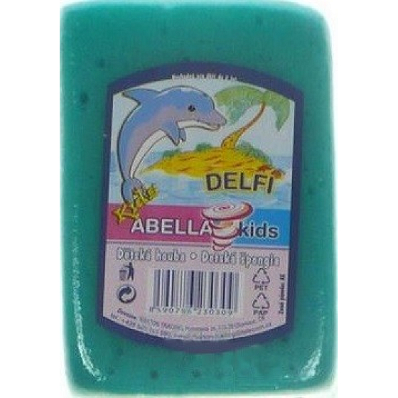 Abella Kids Delfi bath sponge 11 x 7 x 4 cm assorted colors 1 piece