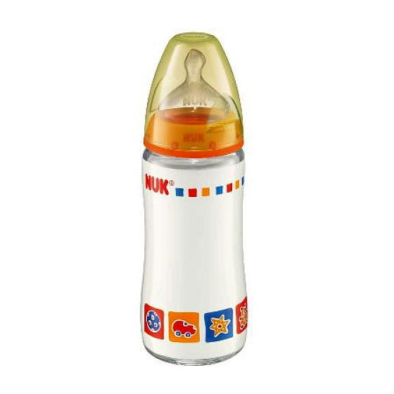 Nuk First Choice Glass Bottle 240 ml Silicone Teat 0-6 months size 1