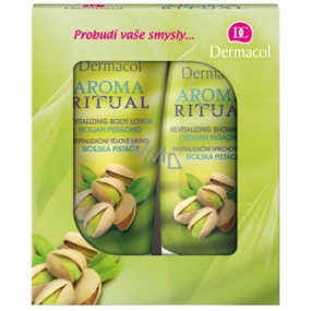 Dermacol Aroma Ritual Sicilian pistachios Revitalizing shower gel 250 ml + body lotion 200 ml, cosmetic set