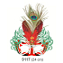 Red ball mask with red feathers 30 cm suitable for adults