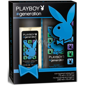 Playboy Generation for Him perfumed deodorant glass for men 75 ml + shower gel 250 ml, cosmetic set