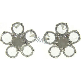 Clear glass earrings 1,5 cm 1 pair