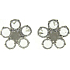 Clear glass earrings 1,5 cm 1 pair