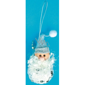 Leprechaun white with silver sequins for hanging 10 cm