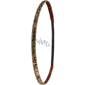 Ivybands Non-slip hairband brown with glitters, unisex, 1 cm