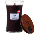 WoodWick Black Cherry - Black cherry scented candle with wooden wick and lid glass large 609.5 g