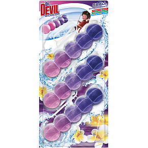 Dr. Devil WC Bicolor 5ball sunset blossom hanging toilet block, 3× 35 g
