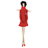 Fabric angel in red sitting 43 cm