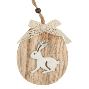 Oval to hang a wooden bunny 11 cm