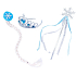 Rappa Set of winter kingdom with wand, headdress, braid