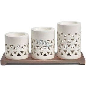 Yankee Candle Belmont Multi ceramic tealight candlesticks with metal base, gift set