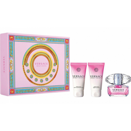 Versace Bright Crystal eau de toilette for women 50 ml + body lotion 50 ml + shower gel 50 ml, gift set