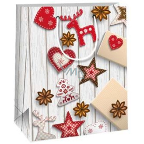 Ditipo Gift paper bag 18 x 10 x 22.7 cm decor wood various ornaments C