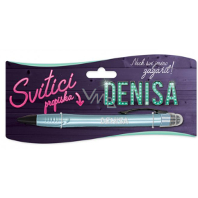 Nekupto Glowing pen with the name Denisa, touch tool controller 15 cm