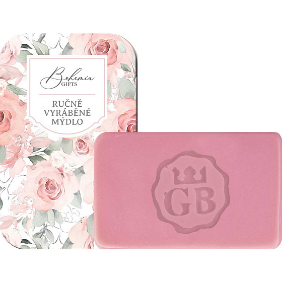 Bohemia Gifts Rose handmade toilet soap with glycerin in a tin box 80 g