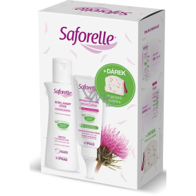 Saforelle Gentle cleansing gel for intimate and whole body hygiene 100 ml + cream 40 ml + bag, cosmetic set
