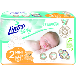 Linteo Baby Premium Mini diapers 3 to 6 kg, 34 pcs