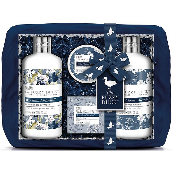 Baylis & Harding Cotswold flowers washing gel 300 ml + shower cream 300 ml + soap 150 g + bath crystals 100 g + basket, cosmetic set for women