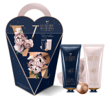 Grace Cole Velvet Rose & Peony cleansing gel 100 ml + body cream 100 ml + sparkling bath ball 25 g + washing sponge, cosmetic set for women