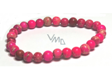 Jasper / Regalite Imperial sea sediment pink bracelet elastic mixed mineral, ball 6 mm / 16 - 17 cm