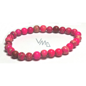 Jasper / Regalite Imperial sea sediment pink bracelet elastic mixed mineral, ball 6 mm / 16 - 17 cm