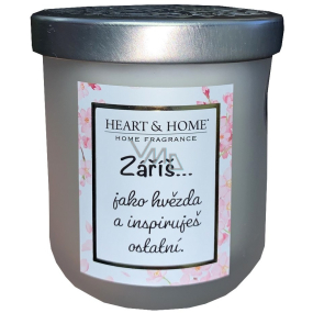 Heart & Home Fresh linen soy scented candle with inscription Glow 110 g