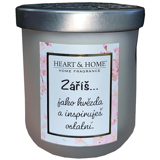 Heart & Home Fresh linen soy scented candle with inscription Glow 110 g