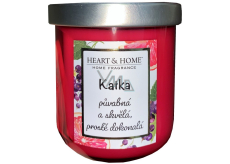 Heart & Home Fresh grapefruit and blackcurrant soy scented candle with the name Katka 110 g