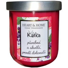 Heart & Home Fresh grapefruit and blackcurrant soy scented candle with the name Katka 110 g
