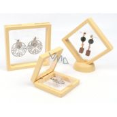 3D universal plastic frame with foil, wood colour 9 x 9 cm