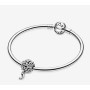 Sterling silver 925 Punched musical notes, bead on bracelet symbol