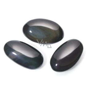 Obsidian black soap natural stone approx. 8 x 6 cm 1 piece, rescue stone